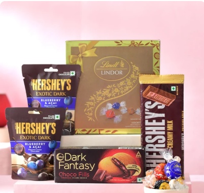 Lindt & Hershey Gourmet Rakhi Box — Luxury Gift Hampers